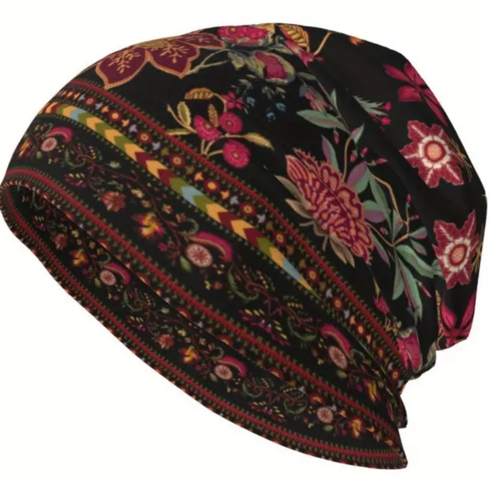 *Floral and Exotic Leaves Beanie